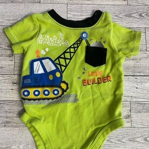 Baby boy “little builder” onesie